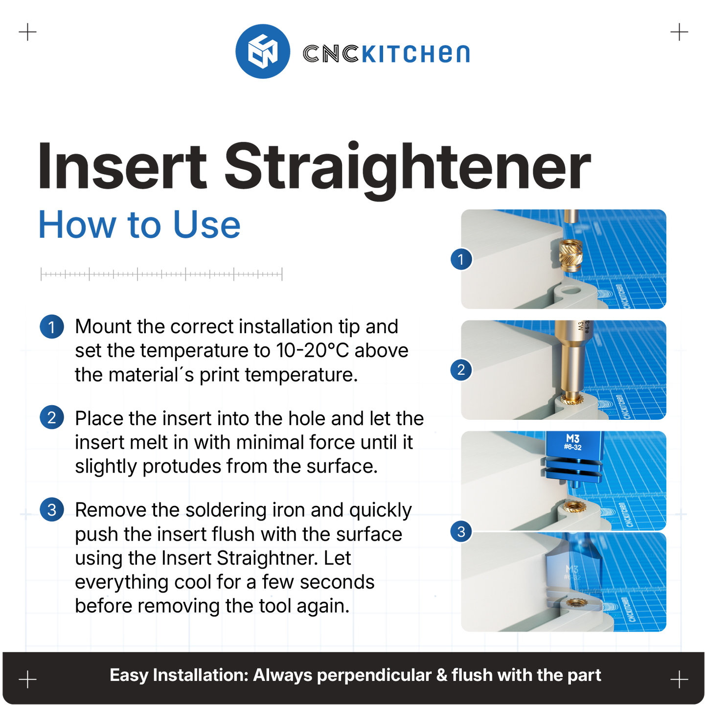 Insert Straightener M2 to M10 (#2-56 to G1/8")