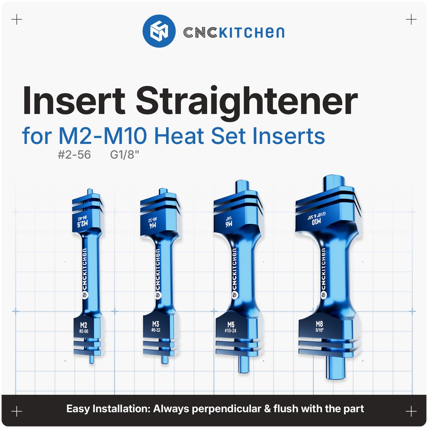 Insert Straightener M2 to M10 (#2-56 to G1/8")