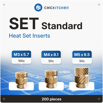 Heat Set Inserts - SET STANDARD - 200 pieces