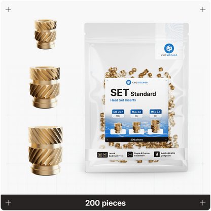 Heat Set Inserts - SET STANDARD - 200 pieces