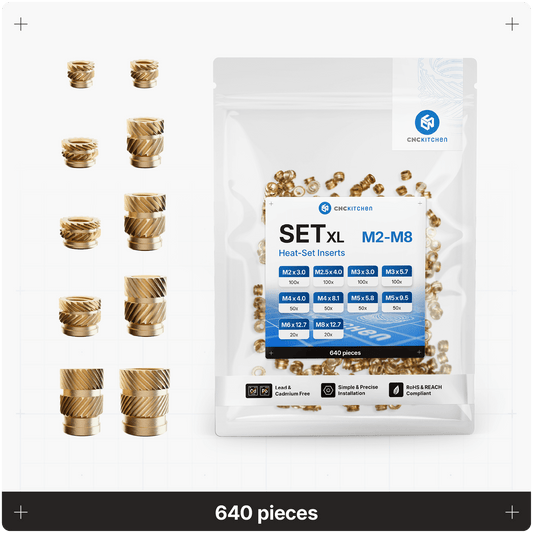 Heat Set Inserts - SET XL - 640 pieces