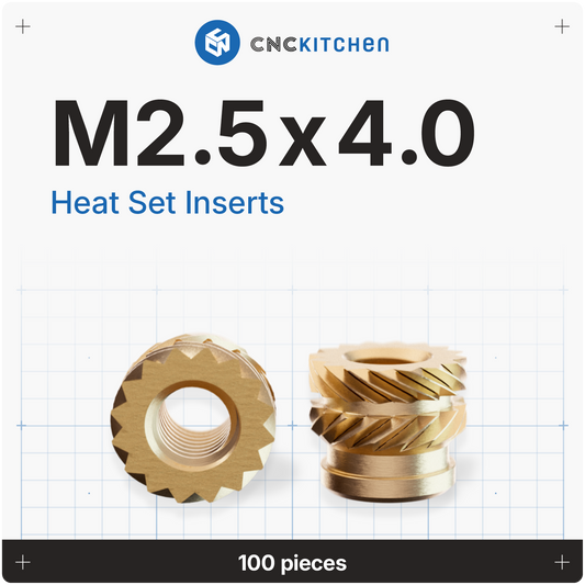Heat Set Insert M2.5 x 4 mm - 100 pieces