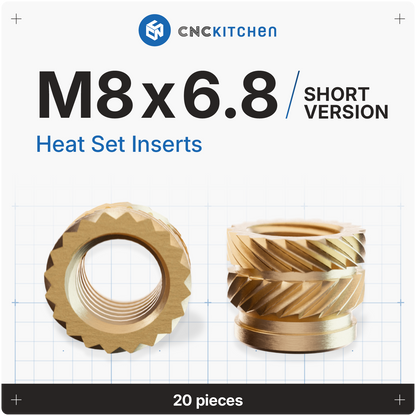 Heat Set Insert M8 x 6.8- 20 pieces