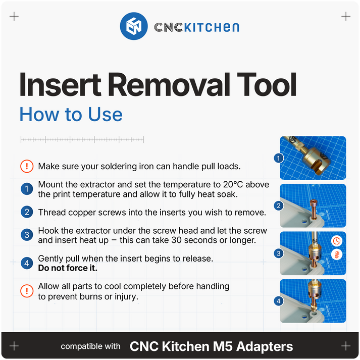 Insert Removal Tool V2 for M2, M2.5 & M3 – CNCKitchen USA