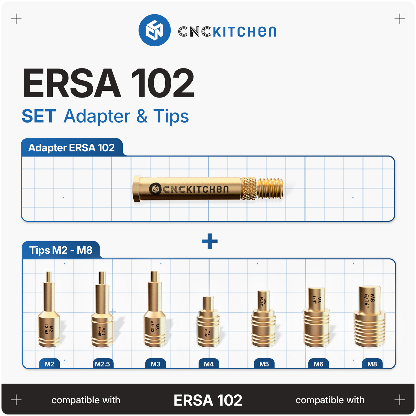 Installation Tips SET compatible with  ERSA tip series 102