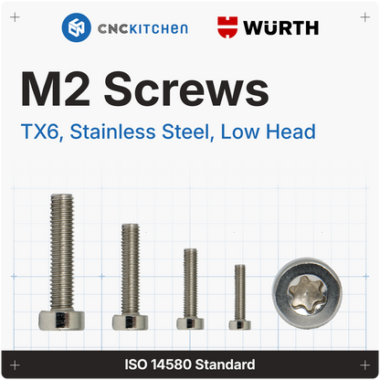M2 Screw, TX6, Stainless Steel, Low-Profile
