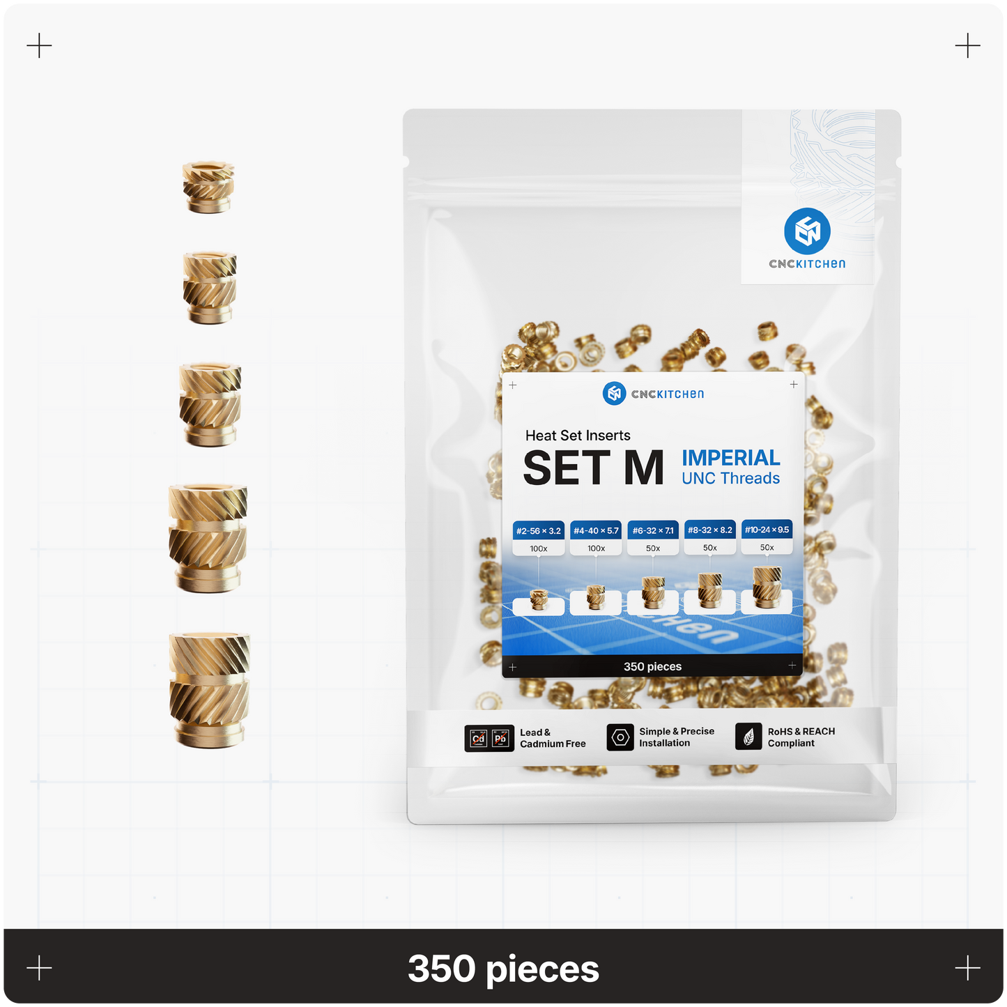 Imperial Heat Set Insert - SET M 5 Sizes - 350 pieces